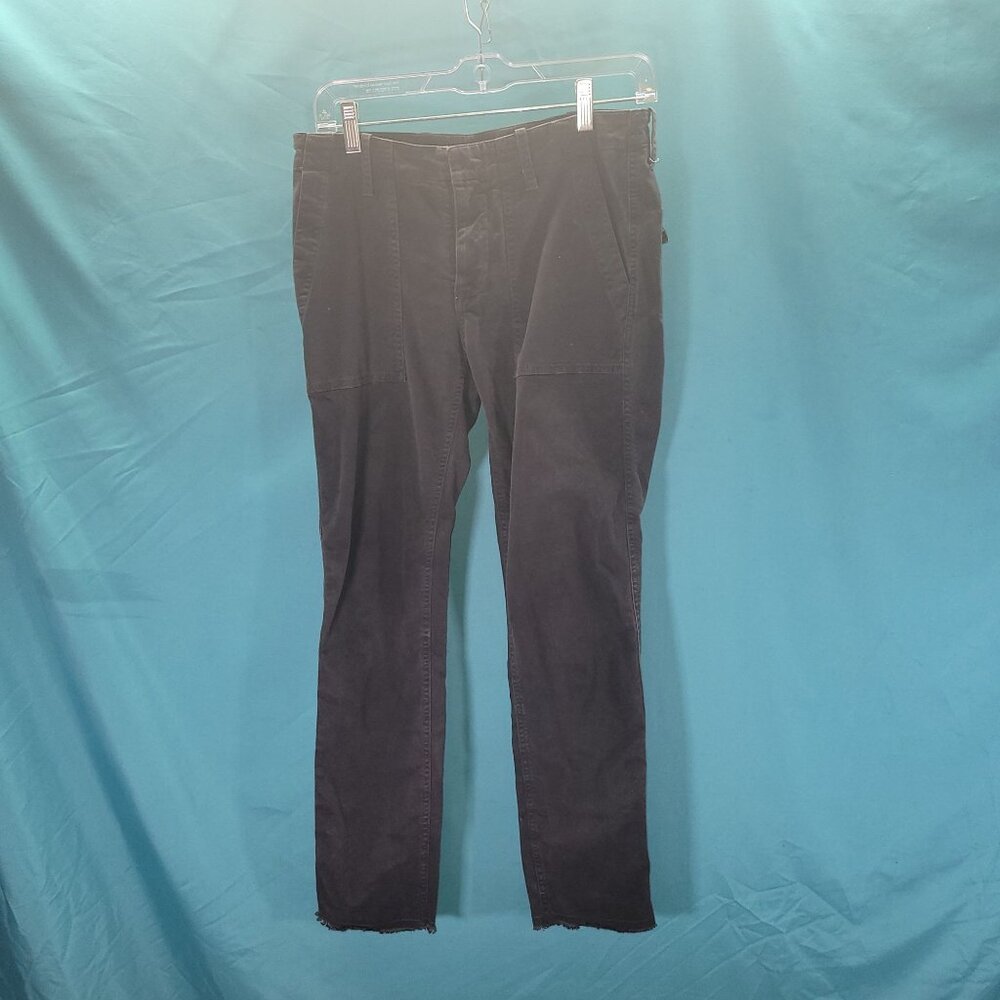 Nili Lotan Womens Jeans Size 0 Black Denim Frayed Hem Casual Slim Fit